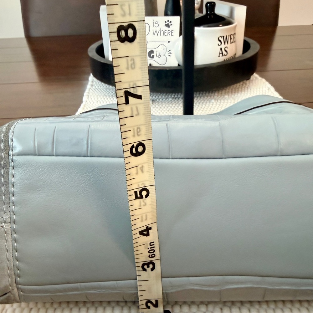 Coach Sky Blue Croc-Embossed Shoulder Bag and Wallet - Picture 11 of 15